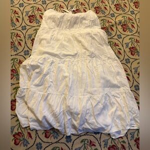 Brandy Melville White Tiered Maxi Skirt